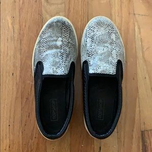 Topshop slip on sneakers snake skin effect